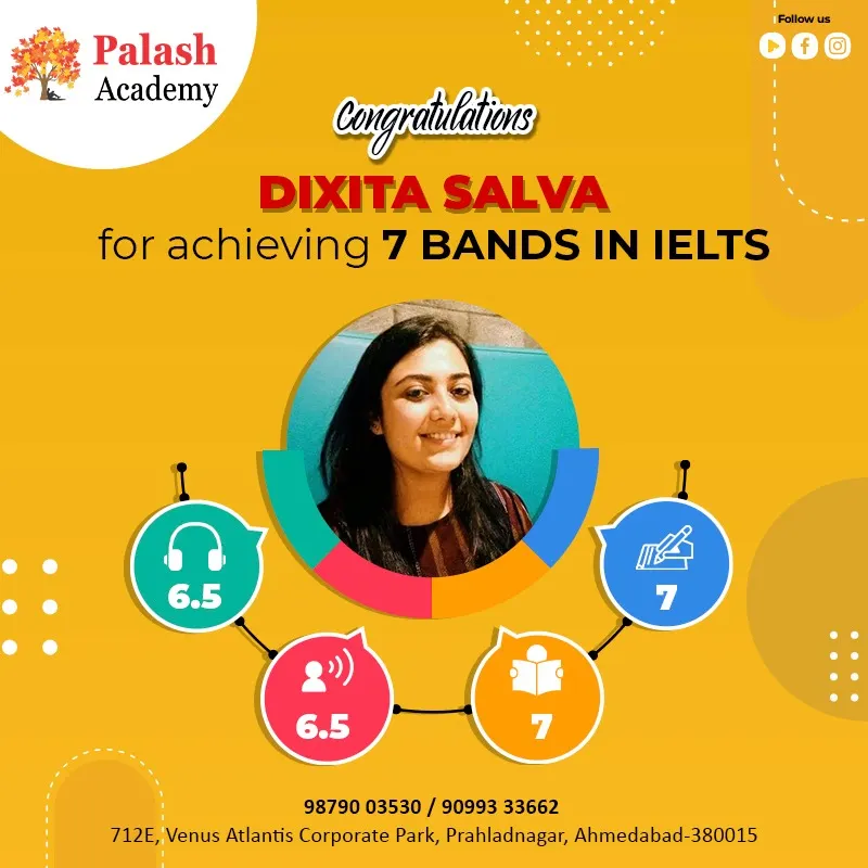 Dixita Salva — IELTS — Overall 7 Bands
