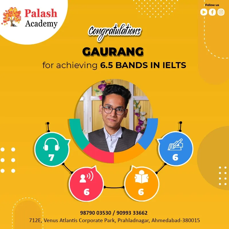 Gaurang — IELTS — Overall 6.5 Bands