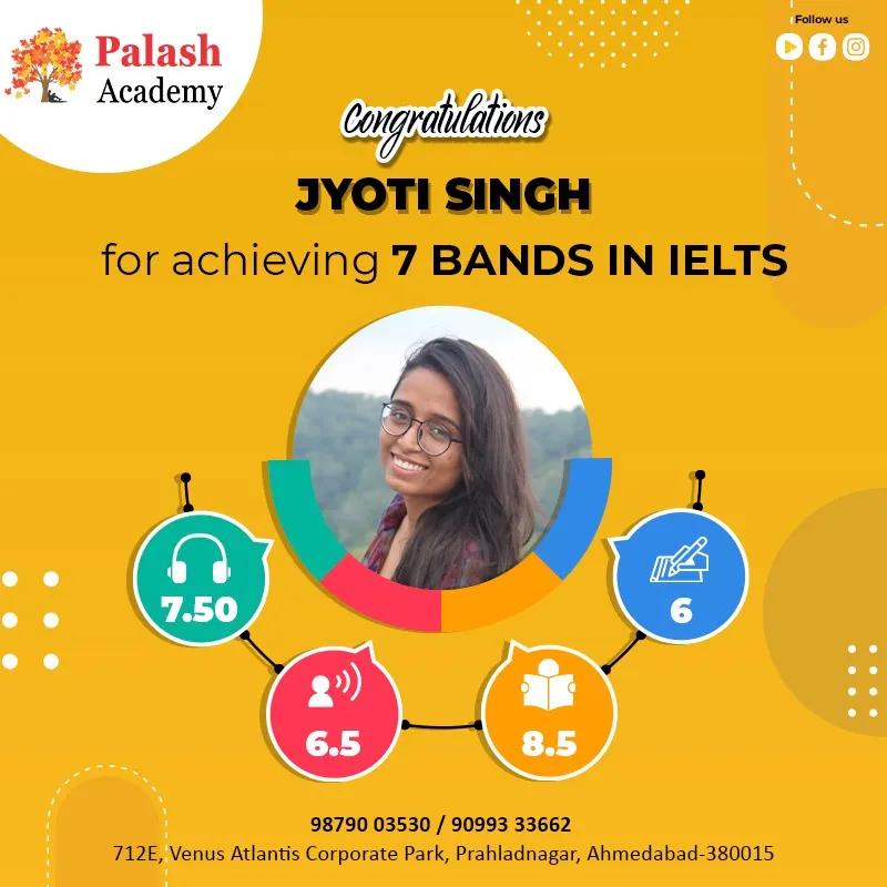 Jyoti Singh — IELTS — Overall 7 Bands