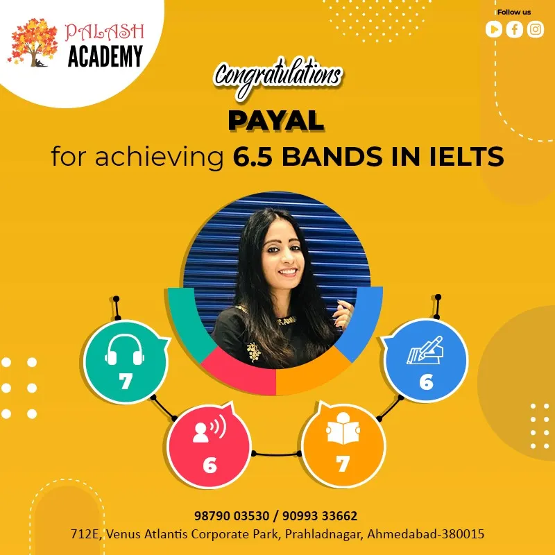 Payal — IELTS — Overall 6.5 Bands