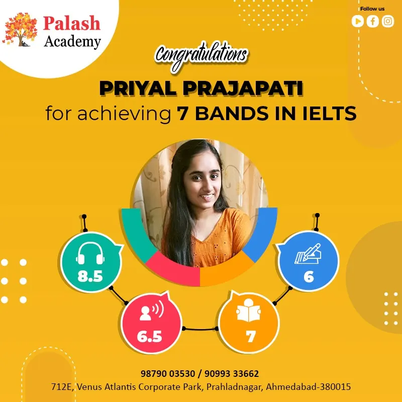 Priyal Prajapati — IELTS — Overall 7 Bands