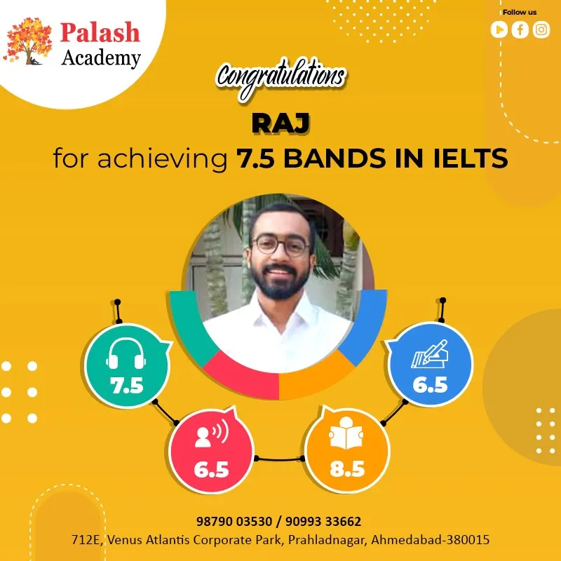 Raj — IELTS — Overall 7.5 Bands