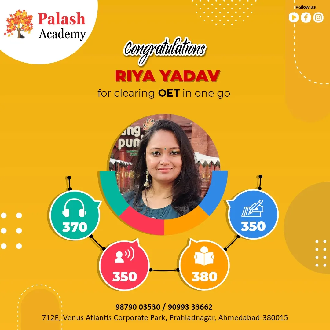 Riya Yadav — OET — cleared in one go